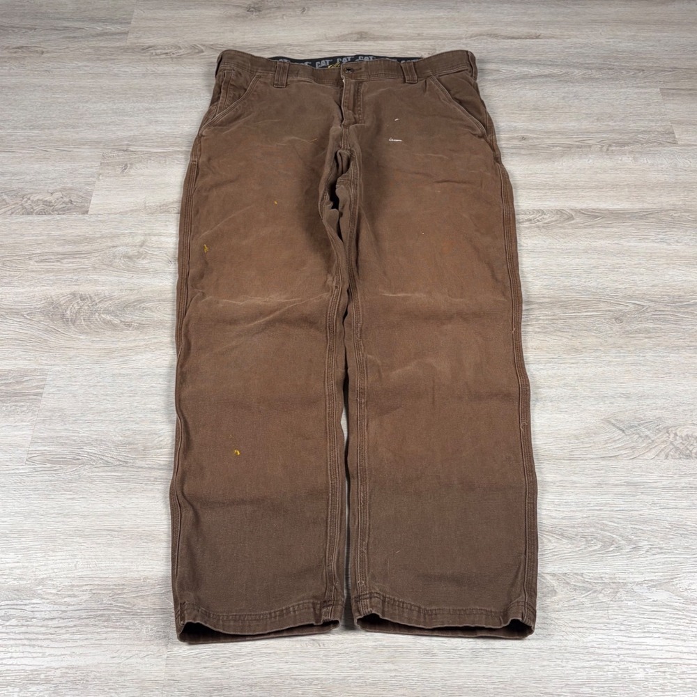 CAT Work Pants Mens 38x32 Brown Canvas Carpenter Painter Skater Gorpcore